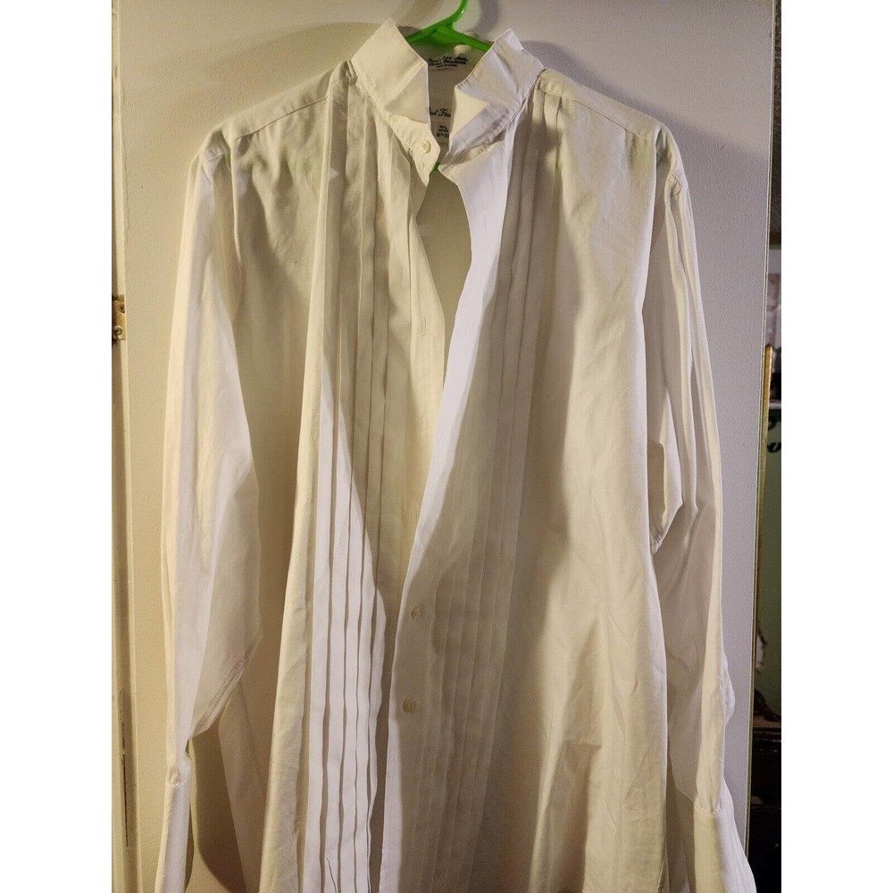paul fredrick tuxedo shirt white 16.5 33 long sheave button down